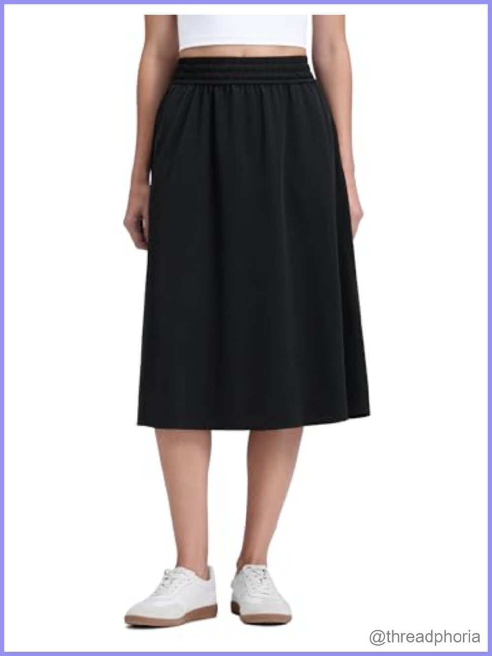 Drapey High Waisted Flowy Midi Skirt with Pockets